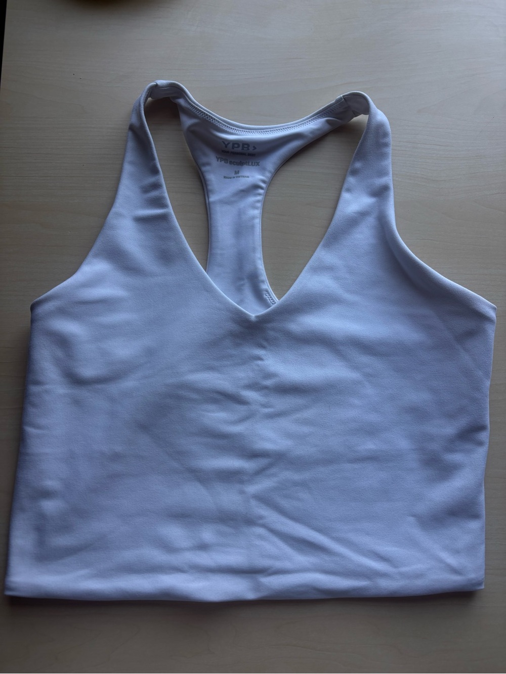 Abercrombie White Racerback Sports Bra Crop Top